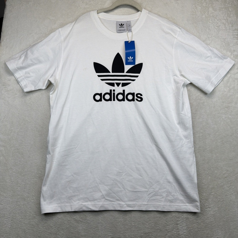 Adidas Originals Adicolor Trefoil T-Shirt Men's Large White Black Logo NWT